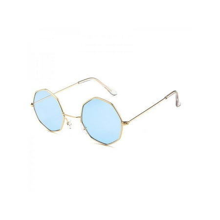 MAXSUN Transparent Ocean Lens Octagon Fashion Metallic Sunglasses