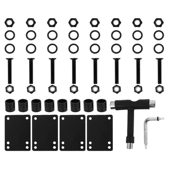 HOOWIFFY Black Multi-Function Skateboard Tool Kit with PU and Metal Components for Easy Skateboard Maintenance