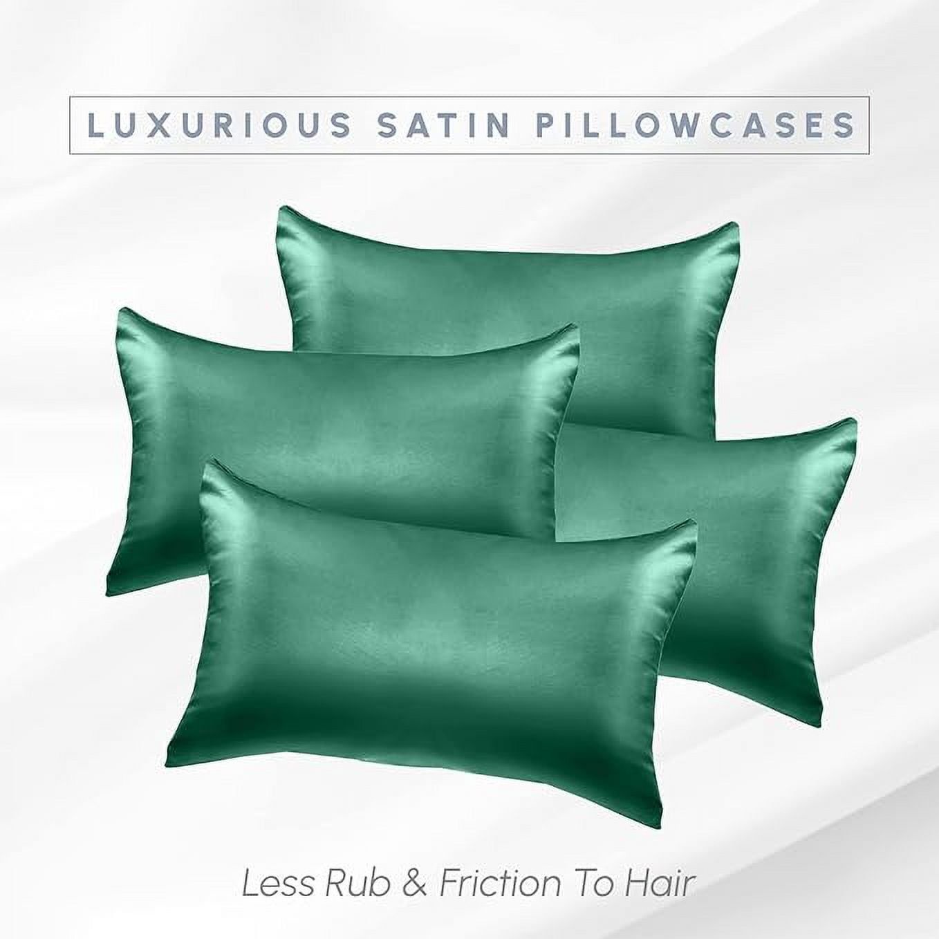 6 Pieces Pillowcase Set with Hidden Zipper closure, Standard/Queen, Hunter Green