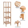 thumbnail image 7 of Bamboo Bathroom Shelf 5-Tier Multifunctional Rack Wall Mounted Utility Storage Organizer Towel Shelves Kitchen Living Room Holder,146*33*33cm-Natural, 7 of 7