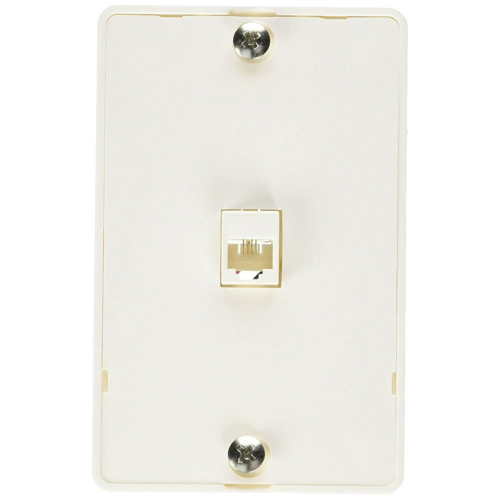 TW1001WPW TW1001WPW Universal Wall Phone Jack, White Landline Telephone Accessory, Standard