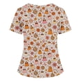 thumbnail image 5 of HAJWOH Halloween Women's Medical Scrub Tops Short Sleeve V-Neck Pumpkins Print with Pockets and Side Slit for Halloween Party, 5 of 5