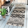thumbnail image 3 of SAFAVIEH Veranda Dogon Southwestern Indoor/Outdoor Area Rug, 6'7" x 9'6", Black/Beige, 3 of 10