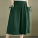 thumbnail image 1 of Meichang Womens Capri Culottes Cotton Linen Palazzo Pants Elastic Waist Loose Baggy Wide Leg Pants Summer Casual Lounge Capri Pant Novelty Skirt Pant with Pockets, 1 of 6