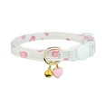 thumbnail image 2 of Goowood Cute Cat Collar with Bell Strawberry Print Cotton Breakaway Collar and White Heart Pendant for Girl and Boy Cats Safety Cat Accessories, 2 of 6