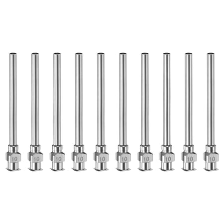 Uxcell 10pcs 10G Stainless Steel Dispensing Needles 2 Glue Needle Tube Blunt Tip