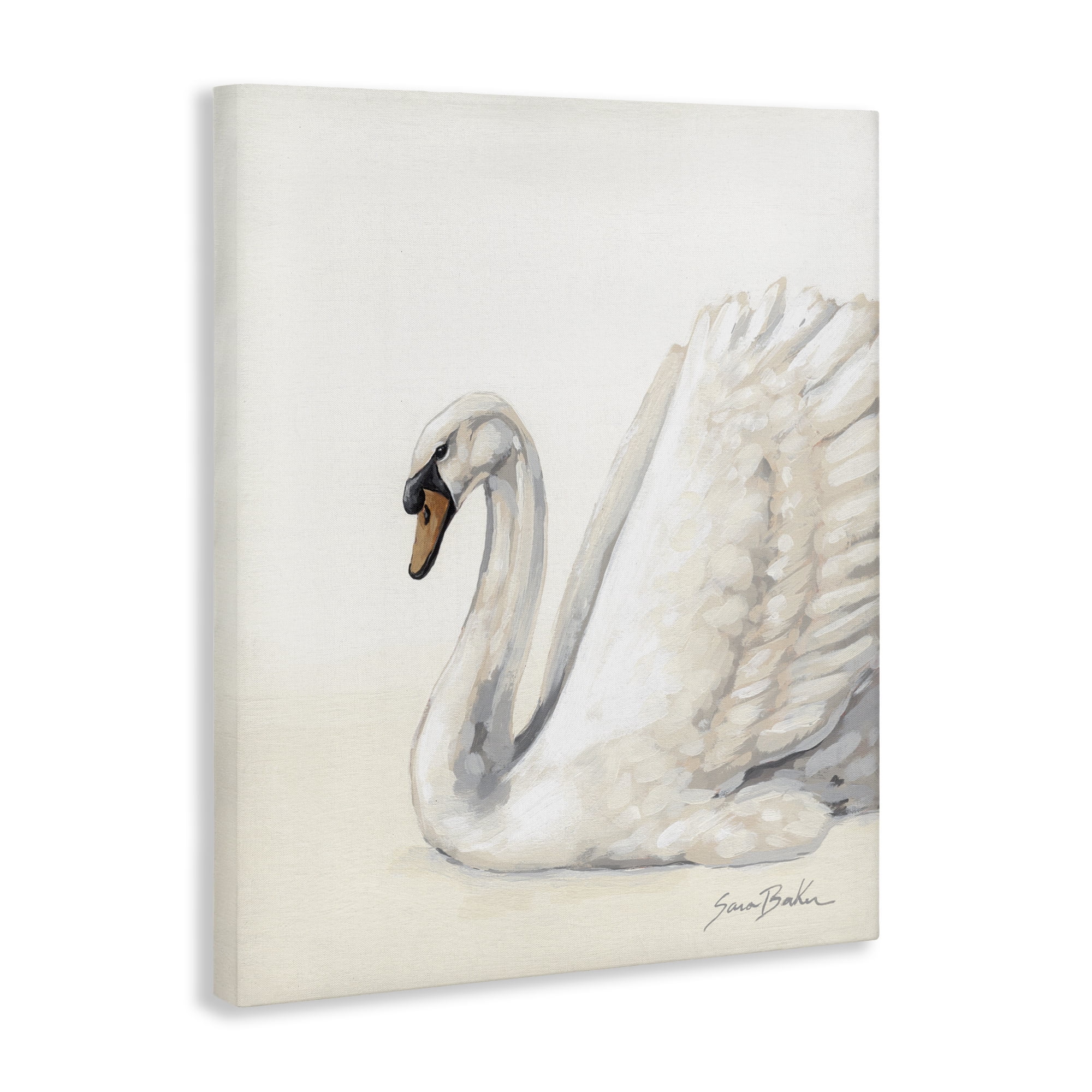 Stupell Industries White Swan in Repose Canvas Wall Art, design by Sara Baker