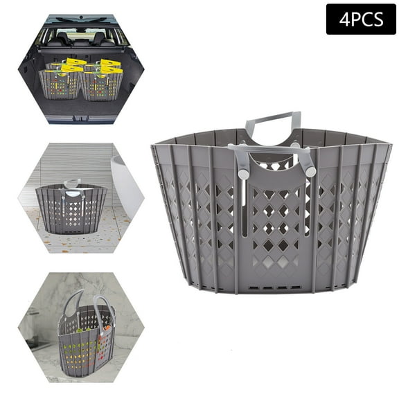 4pcs 40L Large Laundry Basket Waterproof Portable Laundry Hamper Collapsible PP
