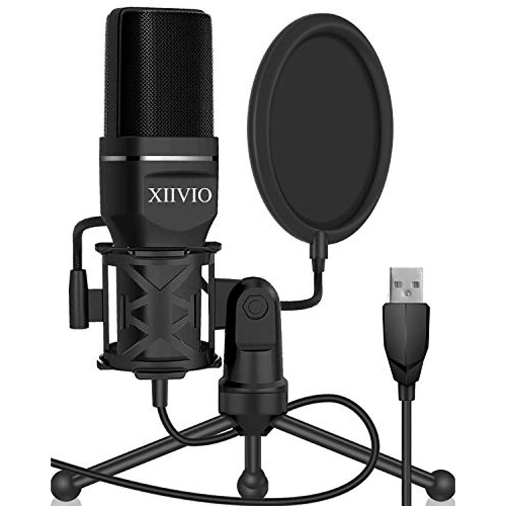 USB Microphone,XIIVIO Computer Microphone for PC Gaming Condenser Mic