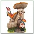 thumbnail image 1 of Two Gnomes with Two-tier Mushroom House Water Fountain, 1 of 1