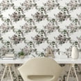thumbnail image 3 of Ambesonne Floral Peel & Stick Wallpaper for Home, Blossoming Flowering Leaves, 13"x36", Pale Rose Reseda Green, 3 of 6