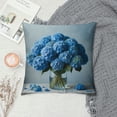 thumbnail image 2 of YANMS Pillow Cover Beautiful Isolated Blue Hydrangea Lovely Flowers Glass Green Flower Vase Objects Sofa Throw Pillow Cover Decorative Pillow Case for Couch Bed Car White, 2 of 5