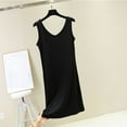 thumbnail image 2 of Wyobmus Full Slips for Women Slip Dress for Under Dress Sleeveless Tank Top Underdress Solid Color Wide Straps Comfy Modal Sleepshirt D-Black*, 2 of 5