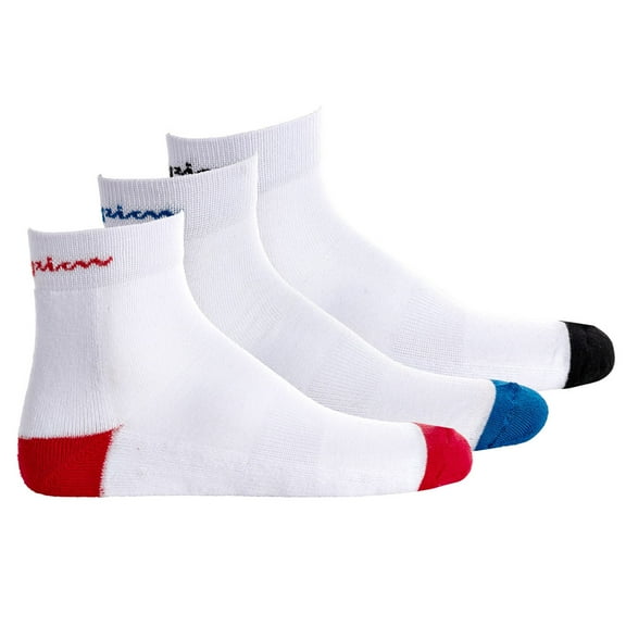 Champion Unisex Socks, 3 Pair - Crew Socks, Logo, Stripes White Eu 43-46 (Uk 9-11)