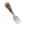 Silver#211, variant on Walnut Wood Spoon and Fork Set, Stainless Steel Utensils for Dessert, Fruit, and Household Use, 5-Piece Kitchen Tools with Ergonomic Handle, Vintage Style, Dishwasher Safe