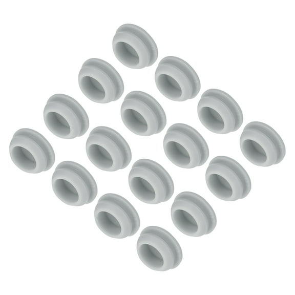 Uxcell 16Pcs Silicone Snap in Locking Hole Plugs,13mm Narrow Groove 2mm for Kitchen Waterproof Sealing Plugs Grey