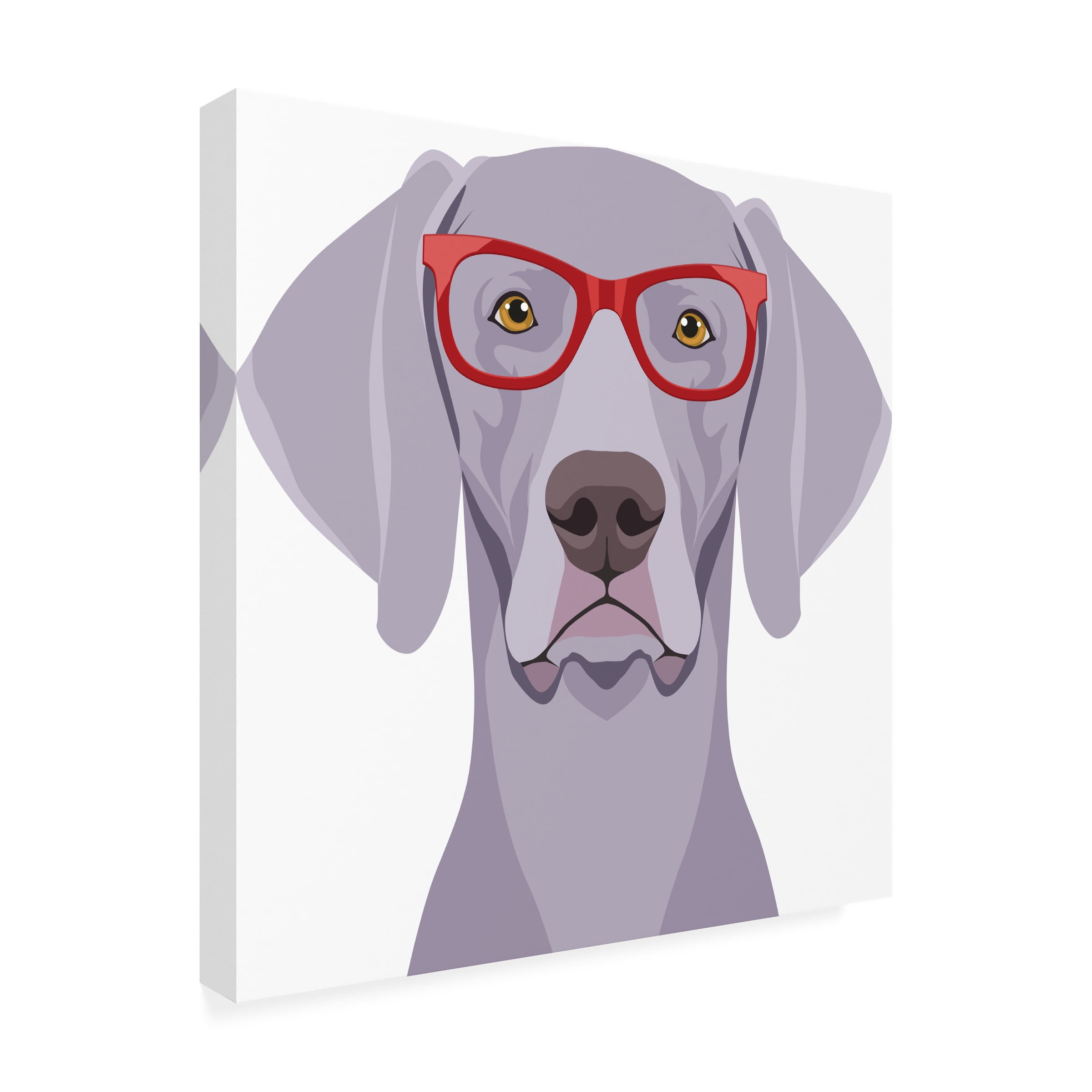 Furbaby Affiliates 'Weimaraner Wearing Hipster Glasses 1' Canvas Art