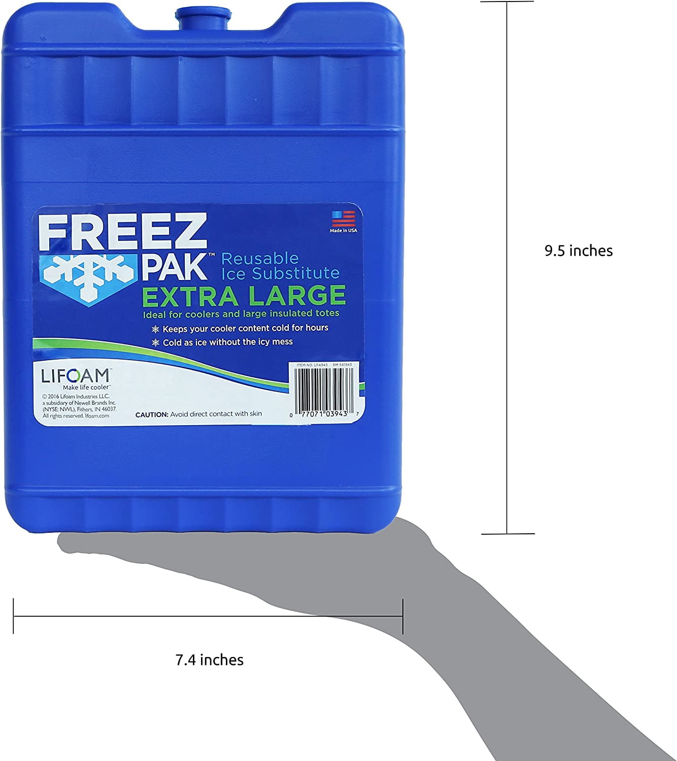 (2 pack) Freez Pak XL Ice Pack Ice Substitute, Bottle, Reusable 3.5lbs, Blue, 9.75"