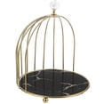 thumbnail image 3 of Golden Iron Glass Makeup Organizer Shelf for Home Use Stylish Cosmetics Storage Corner 12.5 x 10.5 x 5.5 inches, 3 of 4