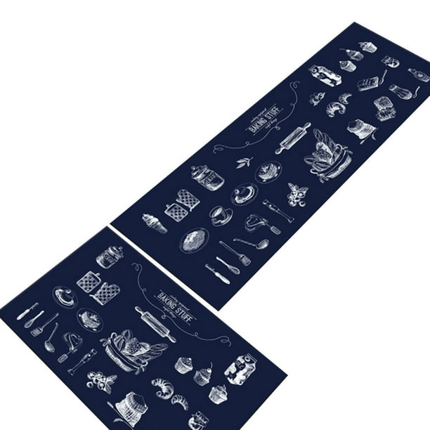Alfombrilla cuadrada para cocina, sala de estar, baño, almohadilla absorbente de agua antideslizante a prueba de aceite 2 piezas Eigraketly JJ16297-06