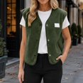thumbnail image 5 of Vixolx Womens Cropped Sherpa Vest V Neck Button Down Sleeveless Fuzzy Fleece Jacket with Side Pockets Casual Loose Warm Fall Outerwear, 5 of 8