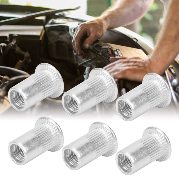 Tuercas De Remache Ciego De Aluminio, 100 Uds., Insertos De Tuerca De Remache M5 De Aluminio, Tuercas De Remache Roscadas