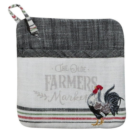 Farmer's Market Embroidered Kitchen Pocket Mitt