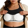 thumbnail image 3 of Craaazy Womens Plus Size Sports Tops Solid Color Racerback Ribbed Sleeveless Built-in Bra Crop Tank Tops for Workout Gift, 3 of 6