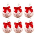 thumbnail image 2 of Christmas Ball Ornaments with Red Bow,6PCS 8cm Pink Pre-Strung Hanging Ornament Decorations,Xmas Glitter Shatterproof Plastic Balls for Holiday Party Wreath Garlands Trees(3.15"), 2 of 9