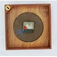 thumbnail image 4 of WALL CLOCK FITTED CENTRED ON A WOODEN BASE (BRASS INLAY CORNERS) - (White Roman Dial) - 8.75" X 8.75" X 1.5", 4 of 5