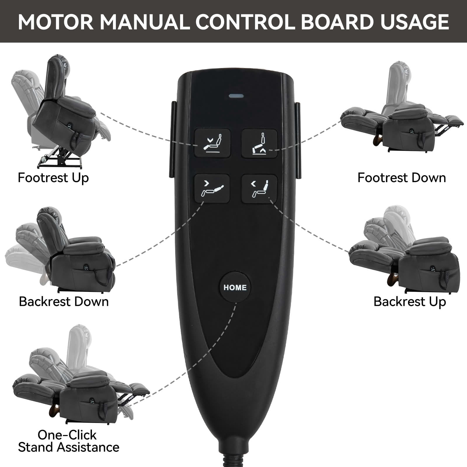 MAYEERTY Grey Dual Motor Power Lift Recliner, 350lbs 8-Point Massage Heat 180° 36"x40"x43" for Elderly