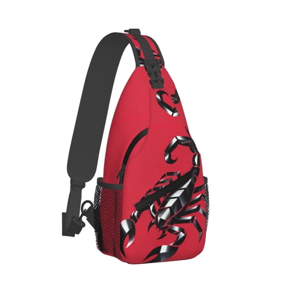 Women Men Scorpion Pattern Sling Backpack Casual Shoulder Sling Bag Gym Travel Hiking Daypack