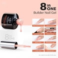 thumbnail image 4 of modelones Builder Nail Gel, 8-in-One Sheer Nude Pink Builder, Apricot Blush Pink Rubber Base for Nail Thickening Apex Building LED Lamp Cured Hard Strengthener Extend Color Gel Polish for DIY Salon, 4 of 9