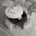 thumbnail image 5 of Magic Home Modern Round Coffee Table with Storage,Lift-Top Coffee Table Nesting Sofa Table with 3 Stools Space-Saving Multiple Purpose,Black, 5 of 10