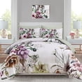 thumbnail image 2 of Floral Comforter Set Queen Size 7 Piece Green Flower Bed in a Bag Elegant Floral Comforter with Sheet Set Soft Microfiber Bedding Set for All Season Green 90x90, 2 of 7