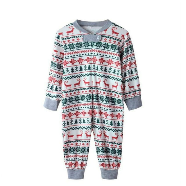 Conjunto de 2 pijamas navideños familiares de algodón con estampado para padres e hijos.