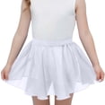 thumbnail image 2 of Eltusu Girls Dance Skirts, Comfort Breathable Solid Color Elastic Waistband Mini Skirts White Size 8-9T, 2 of 6