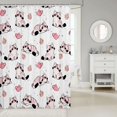 thumbnail image 2 of Manfei Cute Cat Kitten Shower Curtain 72Wx72L, Cartoon Cupcake Bathroom Curtain, Pink White, 2 of 5