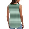 thumbnail image 5 of Summer Tank Tops Womens Striped Lace Trim V Neck Tunic Tee Shirts Dressy Casual Sleeveless Tanks Blouses (M, Green), 5 of 7
