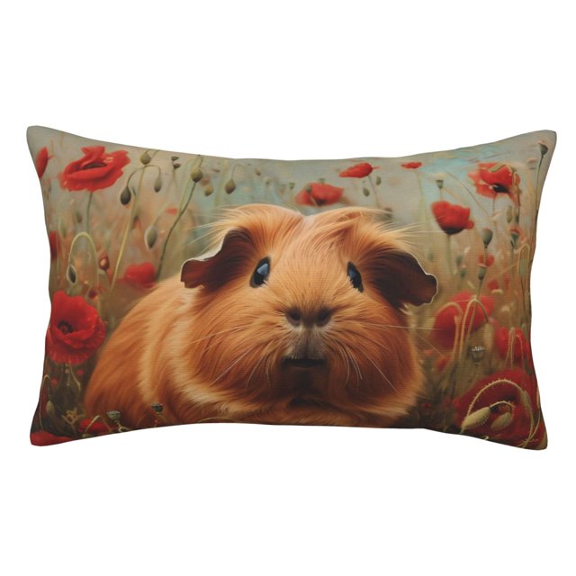 Balery Rose Cute Guinea Pig Funda de Cojín Estampada, Regalos para Mujeres, Regalos de Amor para Ella, Regalos para Novia o Esposa, Funda de Almohada-16"x24"