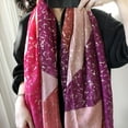 thumbnail image 3 of YooGuoGuo Bohemian Lightweight Scarf Wrap Fashion Flowers Print Women Cotton Wrap Scarf Head Shawl Summer Gift (Bronzing Rose Red), 3 of 6