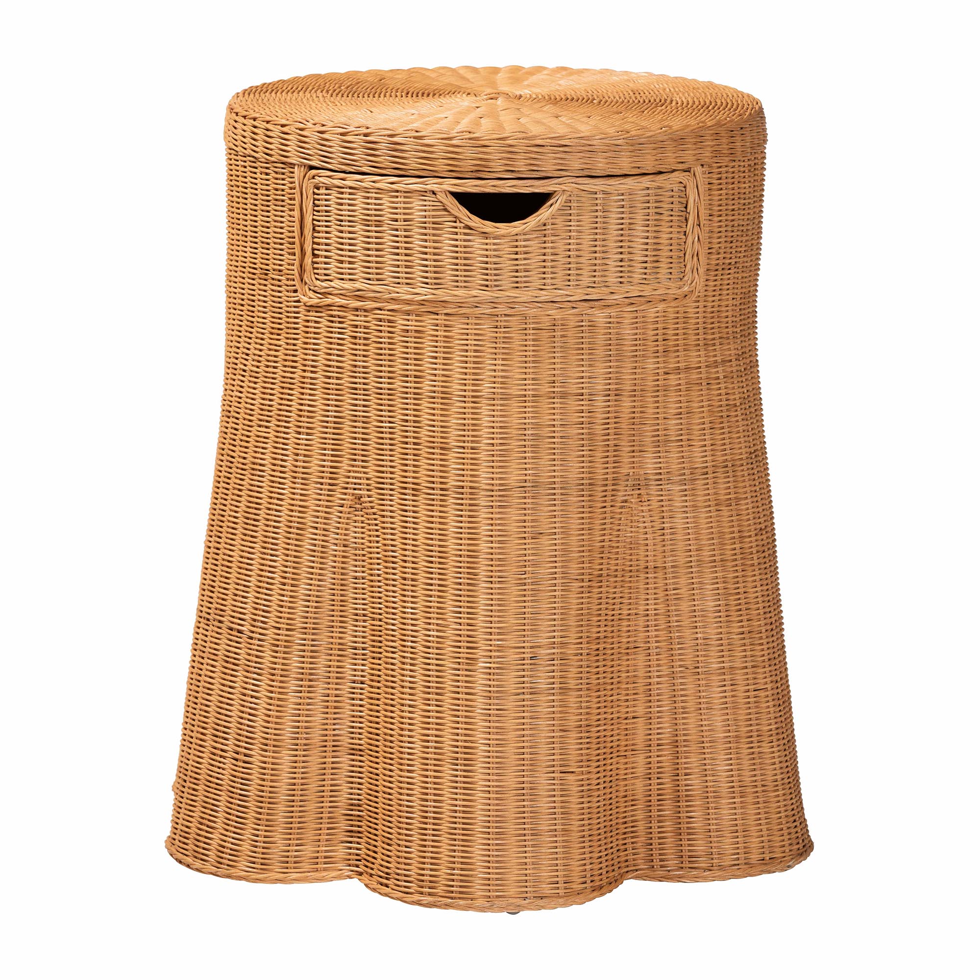 bali & pari pari Boho Console Table, Round, Light Honey