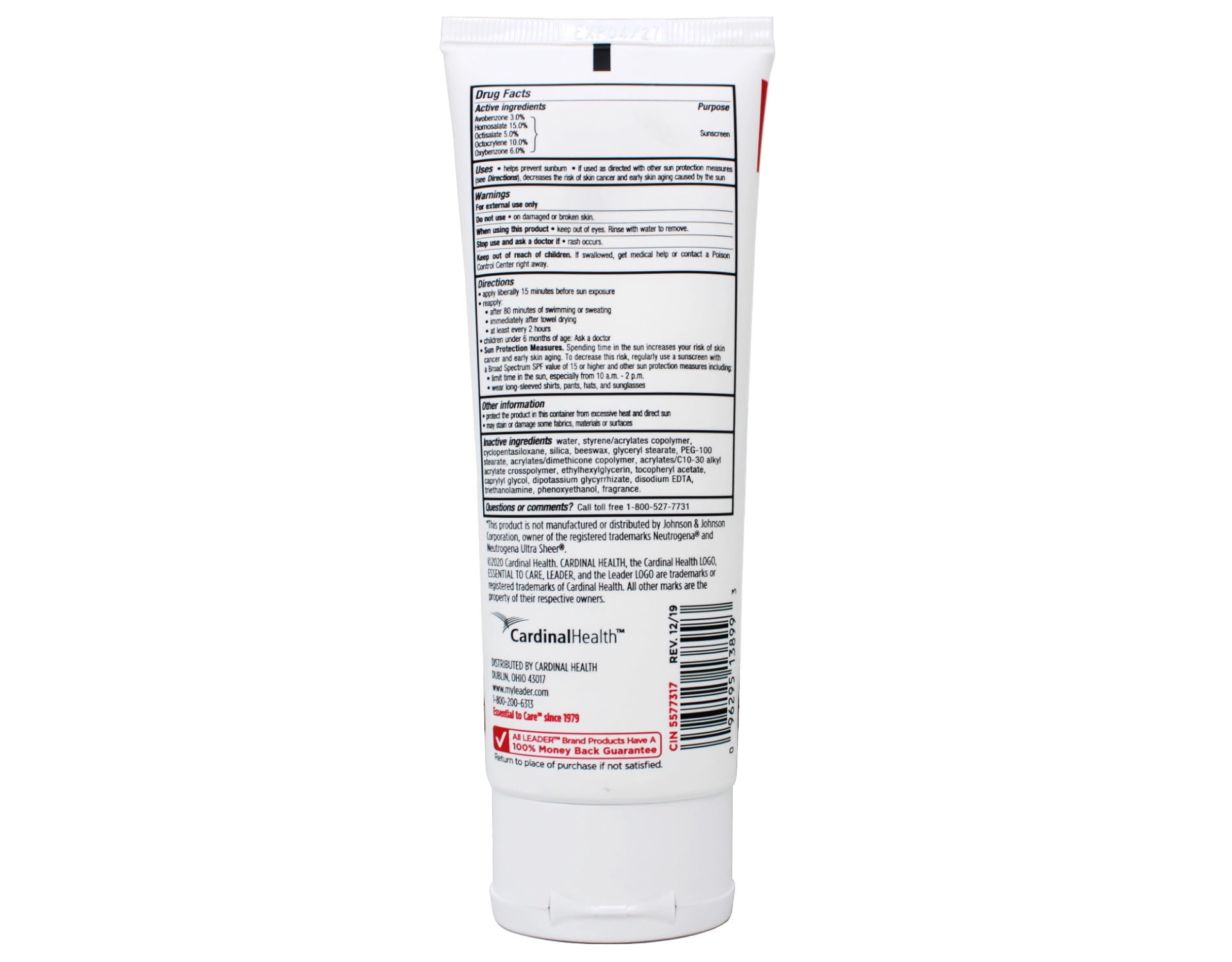 LEADER Travel Sunscreen SPF 100+, Ultra Sheer Dry-Touch Water Resistant and Non-Greasy Lotion with Broad Spectrum SPF 100+, 3 Fl Oz (Pack of 2)