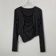 thumbnail image 1 of Ropa de mujer Corea del Sur Dongdaemun sexy mujer plisada camisola puntiaguda + cárdigan corto de manga larga dos piezas, 1 of 5