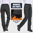thumbnail image 3 of liyiyiyia Womens Snow Pants Fleece Lined Winter Hiking Outdoor Skiing Pants Grey Water Resistant Insulated Softshell Trousers, 3 of 7