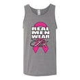 thumbnail image 2 of Real Men Wear Pink Awareness Mens Graphic Tank Top, Heather Grey, X-Large, 2 of 3