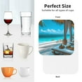 thumbnail image 5 of Drink Coasters, Luxurious Tropical Beach Retreat -PVC Leather Coasters Sets of 4 for Tabletop Protection - Bar Accessories, Coasters for Drinks Cup Aesthetic Coasters Home Office Decor Square, 5 of 5