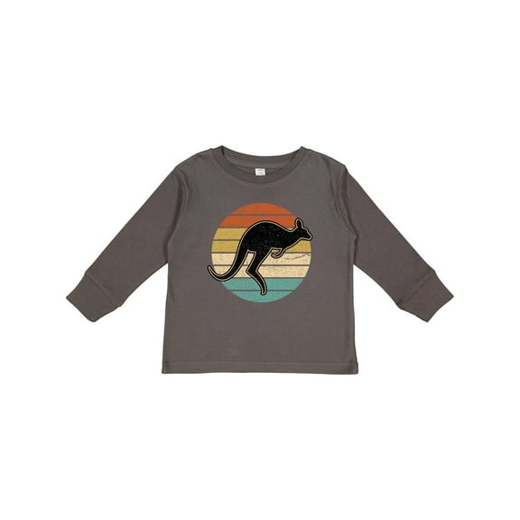 Inktastic Kangaroo Retro Australia Boys or Girls Long Sleeve Toddler T-Shirt