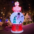 thumbnail image 2 of 7.87ft Christmas Inflatable Candy Snowman Glitter Ball with Colorful LED Light,Embrace Snowman and Christmas Tree,  ‘’Merry Christmas‘’ Slogan，Indoor Outdoor Decoration, 2 of 8