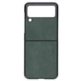 thumbnail image 1 of Funda de cuero con estampado de lichi para Samsung Galaxy Z Flip 3, protección total a prueba de golpes, color verde, 1 of 14